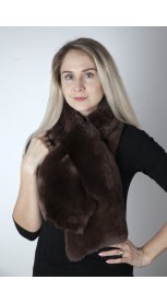 Dark brown rex fur scarf